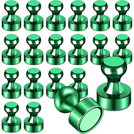 LOVIMAG Fridge Magnets: 20 Pack Super-Strong Neodymium Green Magnets