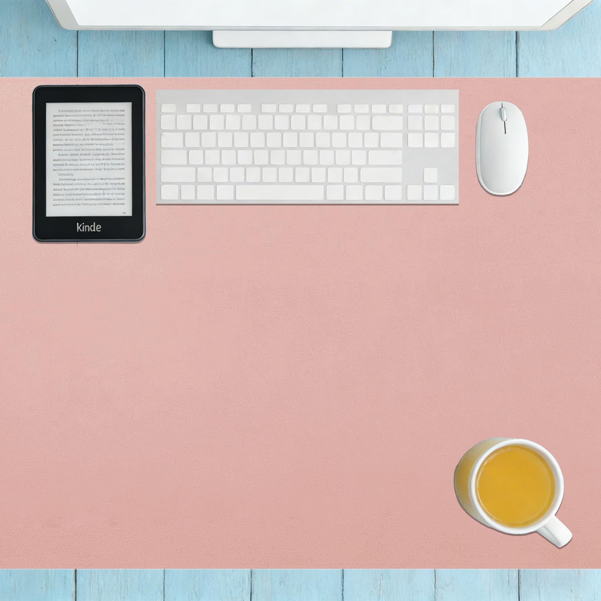 Desk Pad 30 x 104 cm Waterproof Waterproof Computer Desk Mat Spill Resistant Durable Design for Office Work Home Decor, Pink