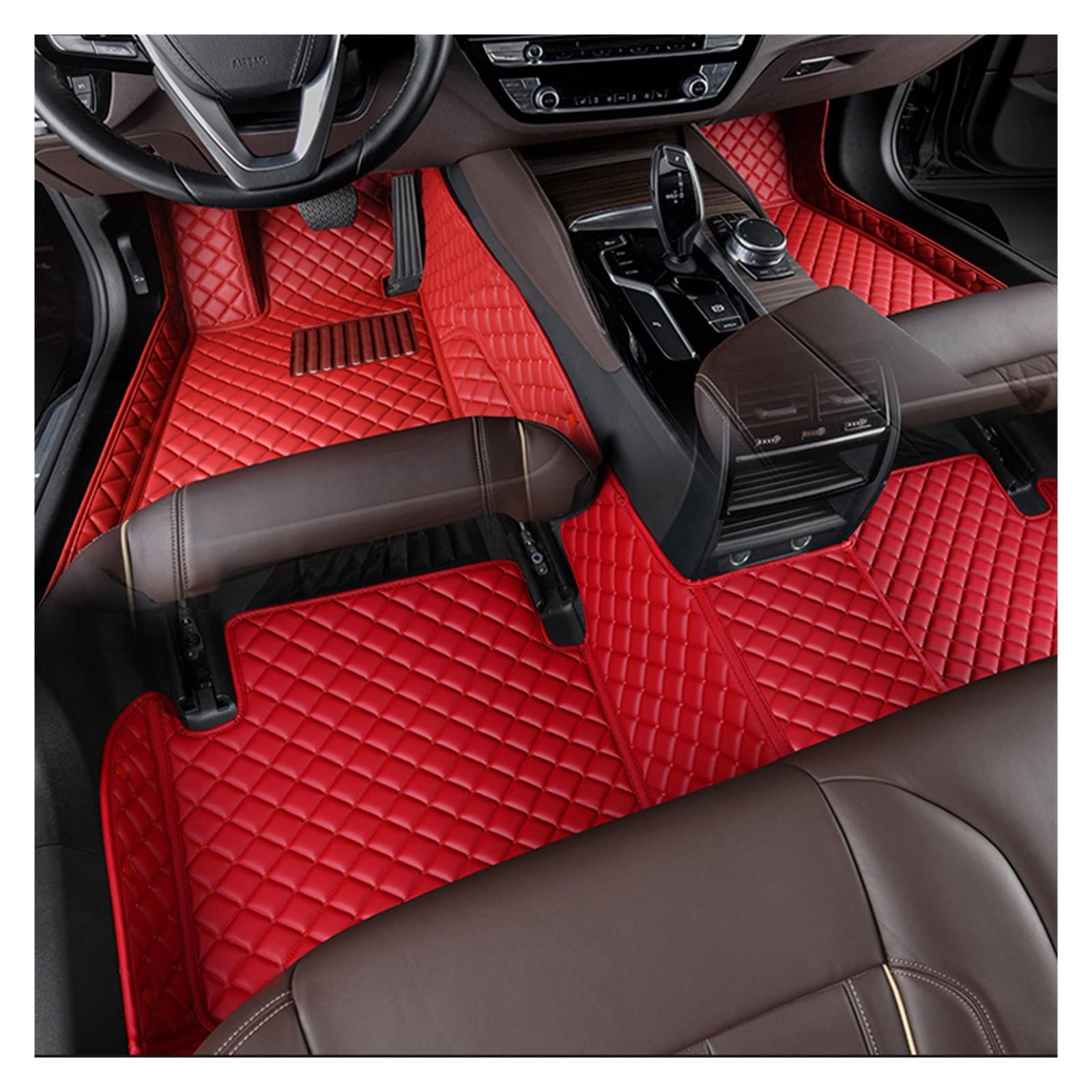 Tapis de sol voiture rouge anti-saleté en cuir pour Mazda 3 et 6