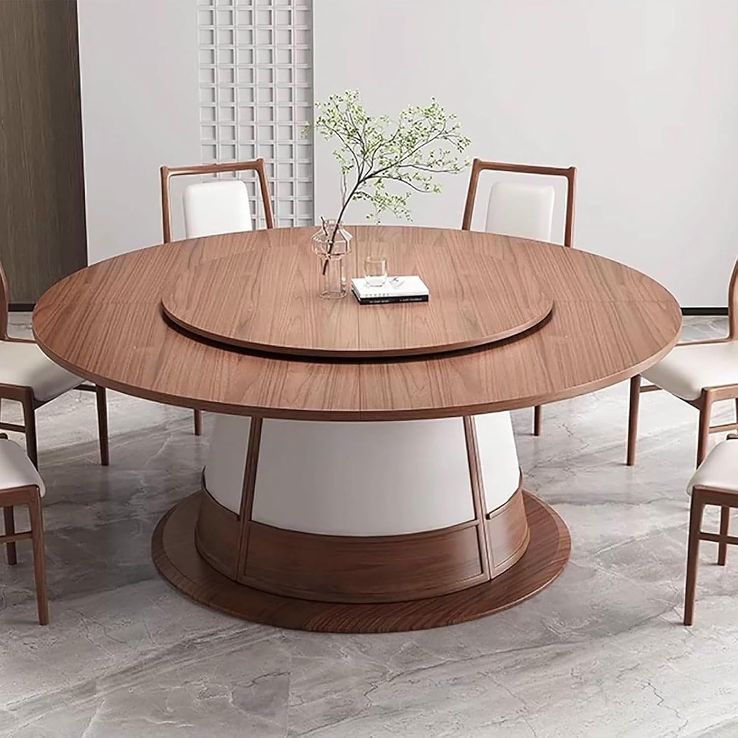 Large Round Foldable Table Top Only, Solid Wood Round Folding Table Top Extender Semi-FoldableTabletop Circle Wooden No Legs Temporary Replace