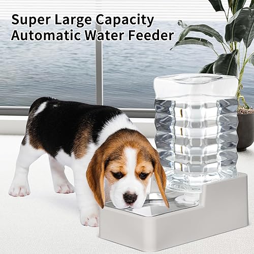 Miniatura 5 de RIZZARI Alimentador de agua para mascotas de acero inoxidable: dispensador automático de gravedad a prueba de fugas de 7.5L para perros mayores con
