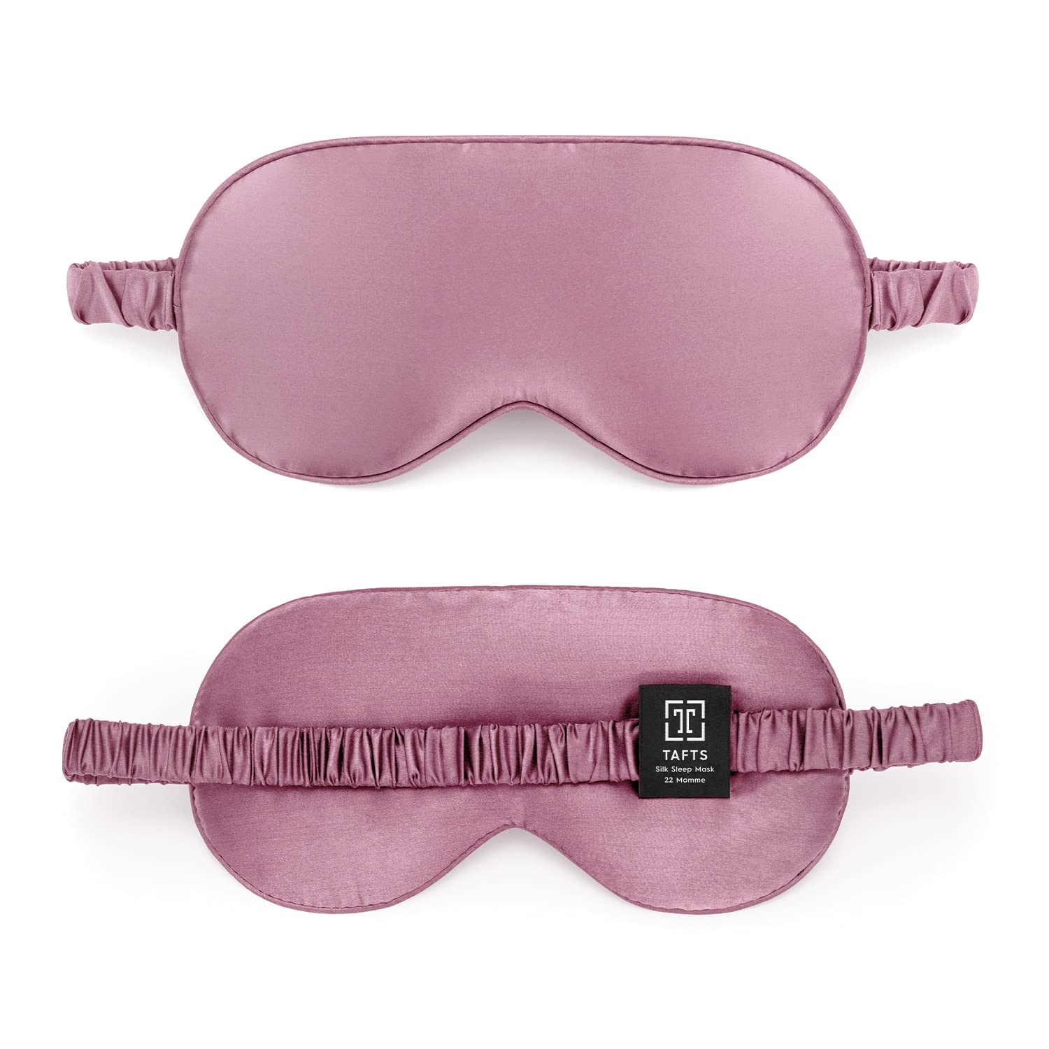 TAFTS 22mm 100% Pure Mulberry 6A Silk Sleep Mask & Blindfold, Soft Eye Masks, Lightweight, for Travel, Napping, Camping (Mauve)