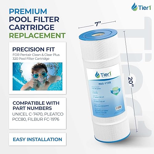 Miniatura 2 de Tier1 Cartucho de filtro para piscina y spa, paquete de 4  Reemplazo para Pentair Clean & Clear Plus 320, CCP320, Pleatco PCC80, Unicel C-7470 y más