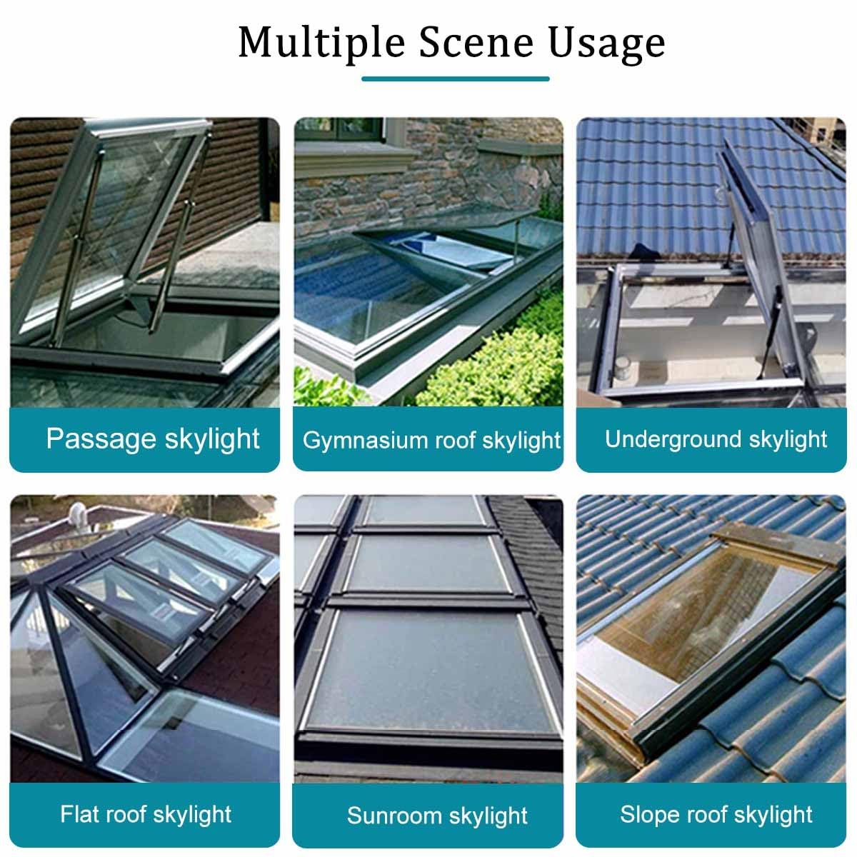 Skylight Roof Hatch 36x40 Inch - Double-Layer Tempered Glass Escape ...