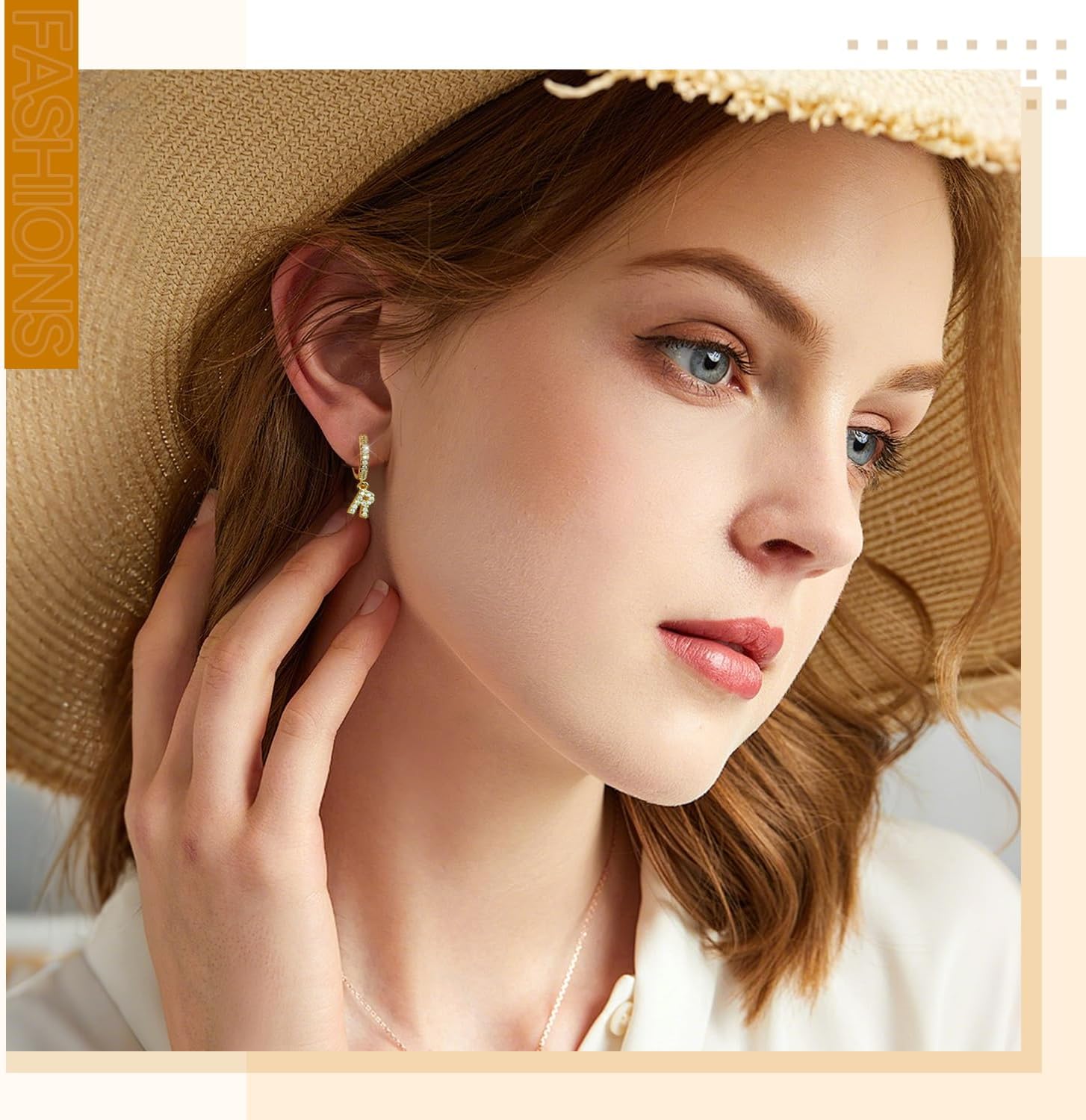 18K Gold Filled Initial Dangle Hoop Earrings for Women, 1 Pair CZ Hypoallergenic Alphabet Letter A-Z Drop Dangle Dainty Gold Earrings, Small Huggie Hoop Earrings with Cubic Zirconia Gifts Jewelry - Image 3