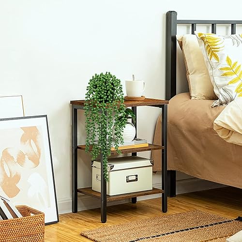 Miniatura 6 de LOYWREE Plantas falsas de interior con cadena de perlas artificiales en macetas negras, plantas colgantes suculentas artificiales verdes realistas