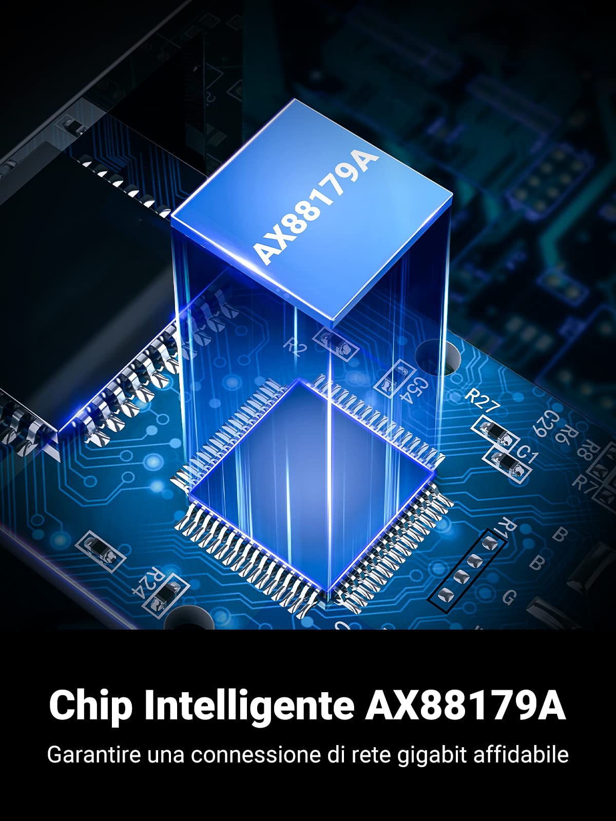 UGREEN Adattatore di Rete Ethernet USB 3.0 Gigabit RJ45 LAN 1000Mbps per Switch Laptop Windows 11 10 8 7 Vista XP Linux Mac OS Raspberry Pi Surface Go