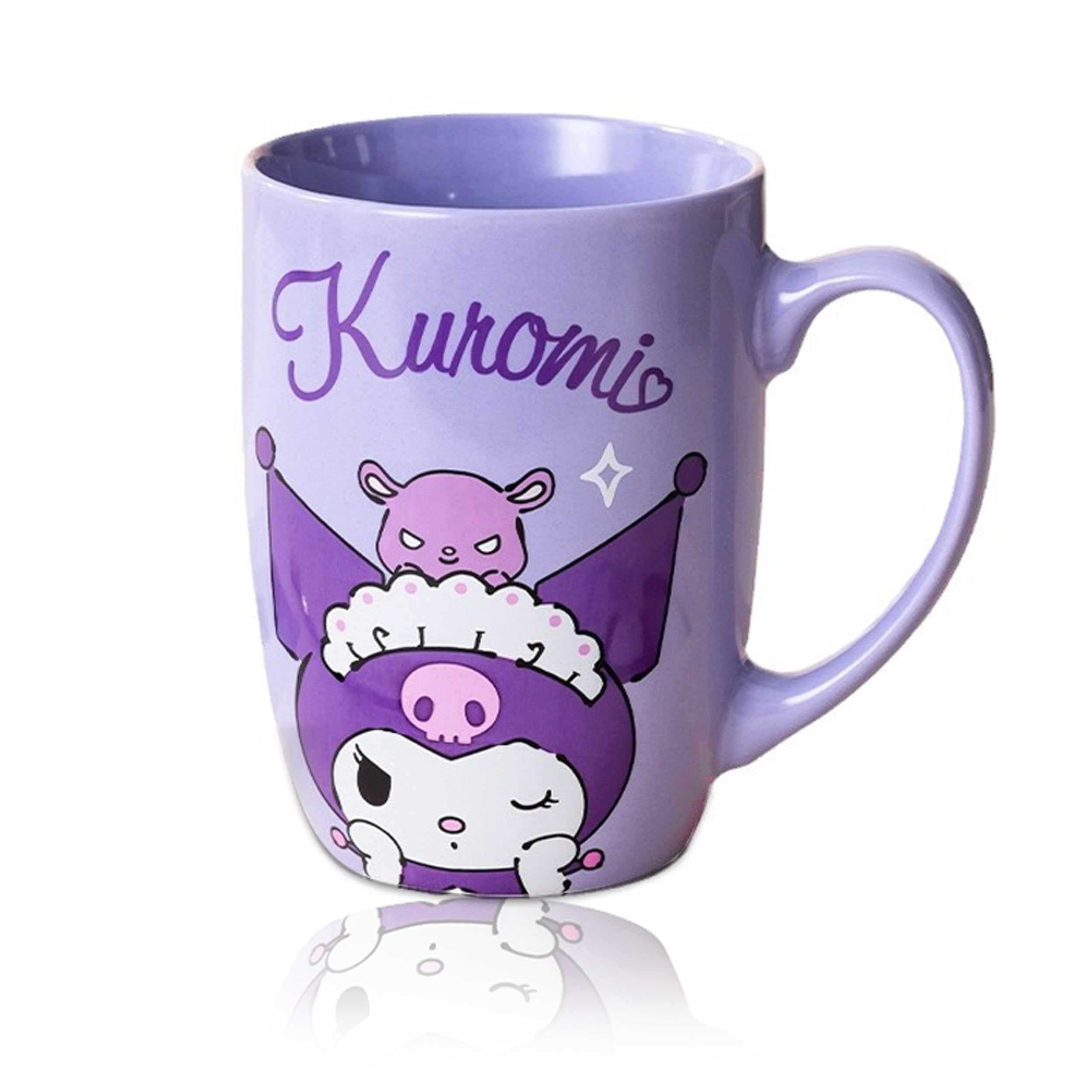 Roffatide Cartoon Kuromi Coffee Mugs Ceramic Coffee Tea Milk Cup Office Cup Gift or Souvenir for Christmas Birthday Unique & Super Fun Way of Drinking Your Favourite