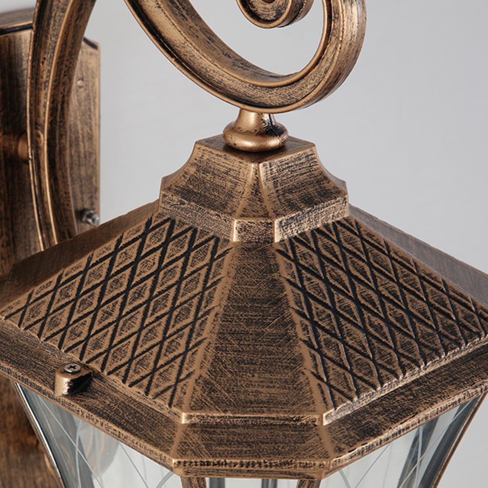 AoLa Wandleuchte Außen Vintage IP54 Wasserdicht Wandlampe Retro E27 Landhaus Design Aussenlampe Wand Outdoor aus Aluminium und Glas Lampenschirm Außenlampe für Hauseingang Terrassen Balkon,Bronze