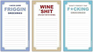 Funny Magnetic Grocery Lists, Adult Humor Novelty Gift, 4.25 x 7.5 inch (3-Pack)