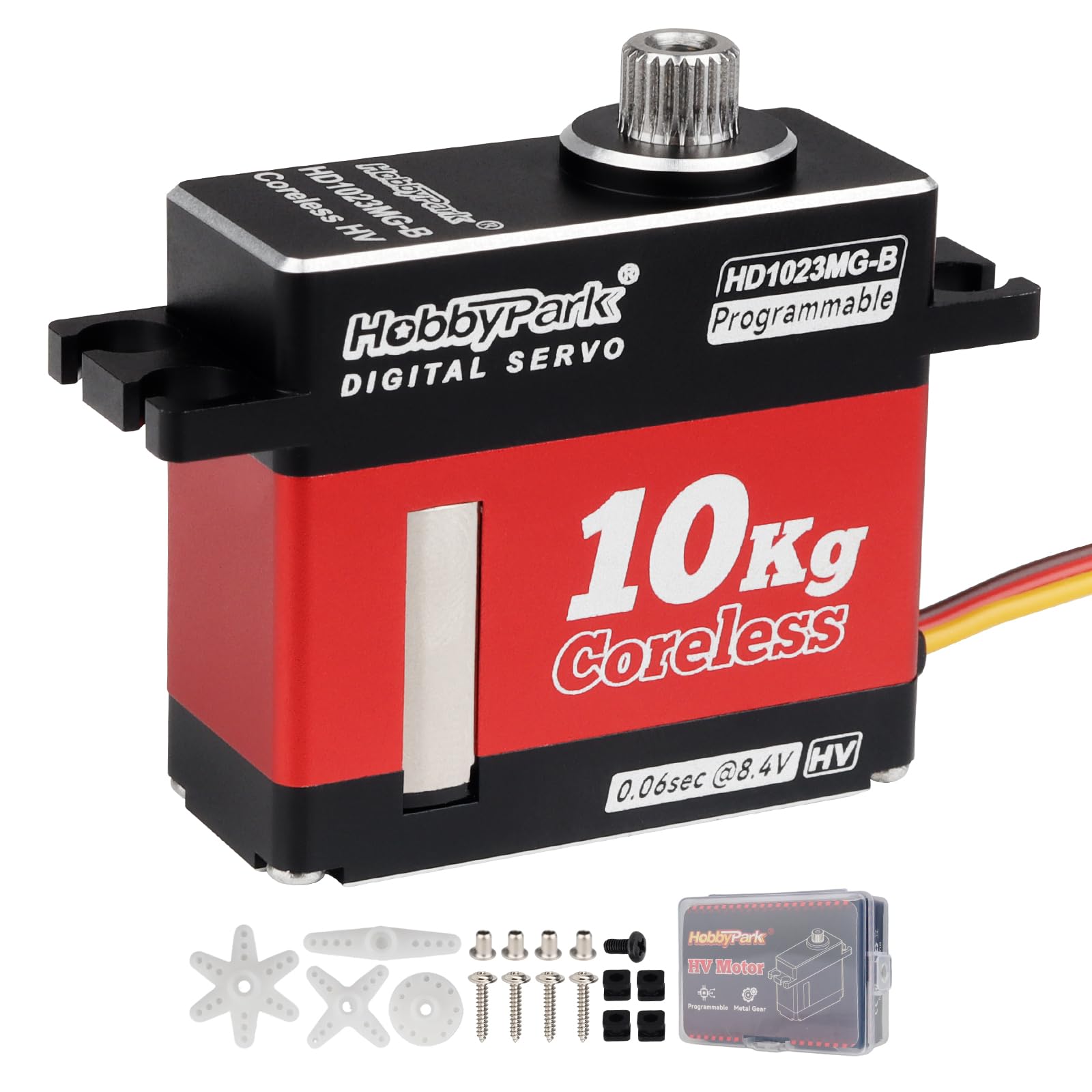 HobbyPark Servo per aereo RC Motore Coreless Tutti gli ingranaggi in metallo 10kg Servo digitale ad alta coppia per aeromobili RC Aereo Parti ad ala fissa Servo ala