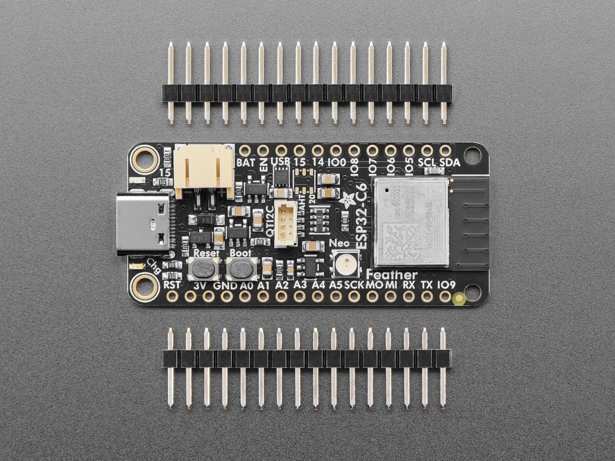Adafruit ESP32-C6 Feather, WiFi, BLE, Zigbee, Matter, Stemma QT, 5933
