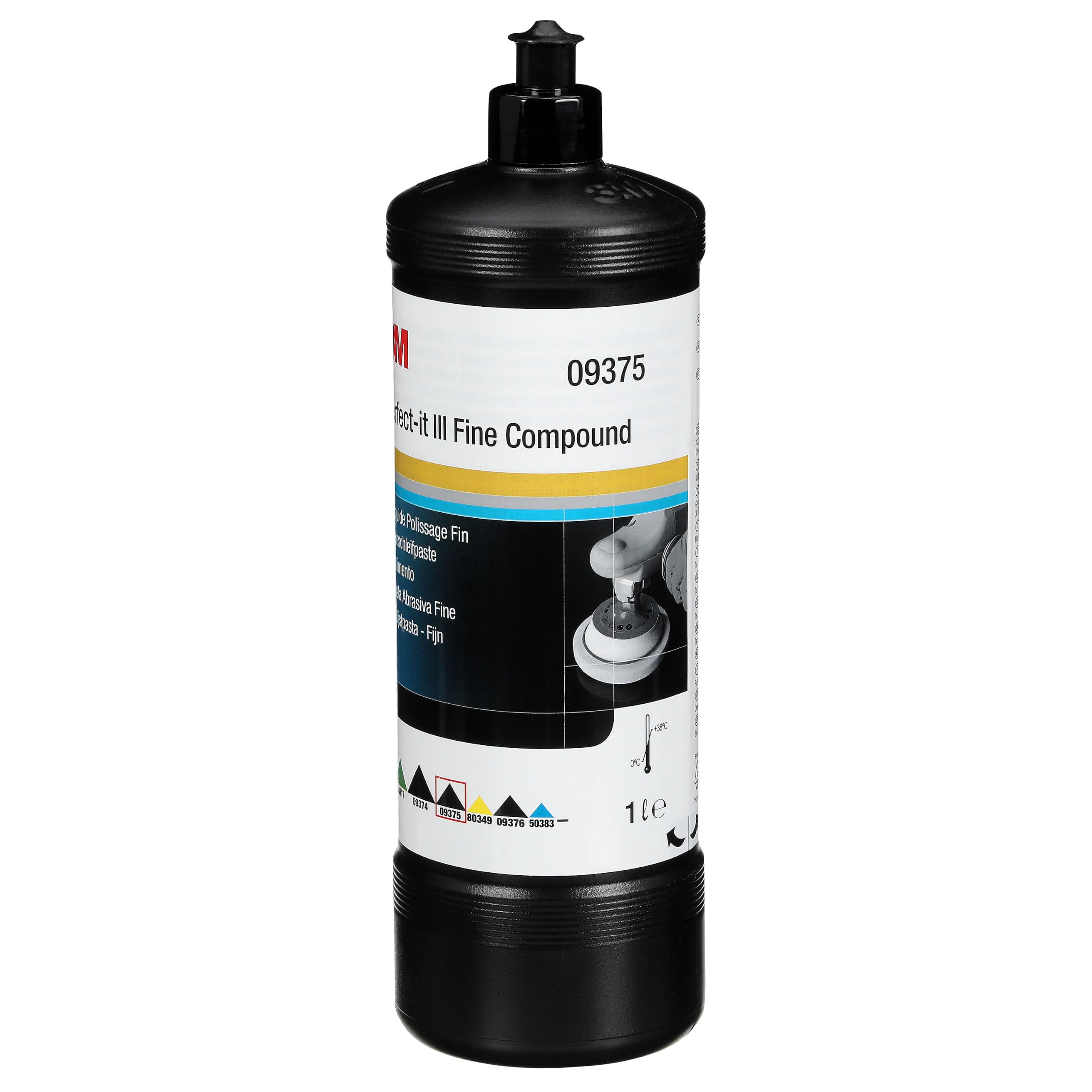 3M Feinschleifpaste Perfect-it III , Polierpaste zur Entfernung von feinen Lack-Kratzern im Automotive Bereich wie zum Beispiel die Beseitigung von Kratzern oder Schäden durch Autowaschanlagen, 1 L