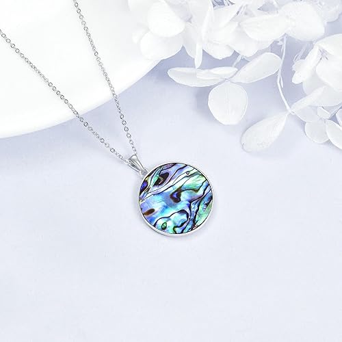 Miniatura 4 de Collar de pentagrama con dije de diosa de triple luna de plata de ley 925 con nudo celta Trinidad, concha de abulón, regalo de joyería Wiccan para