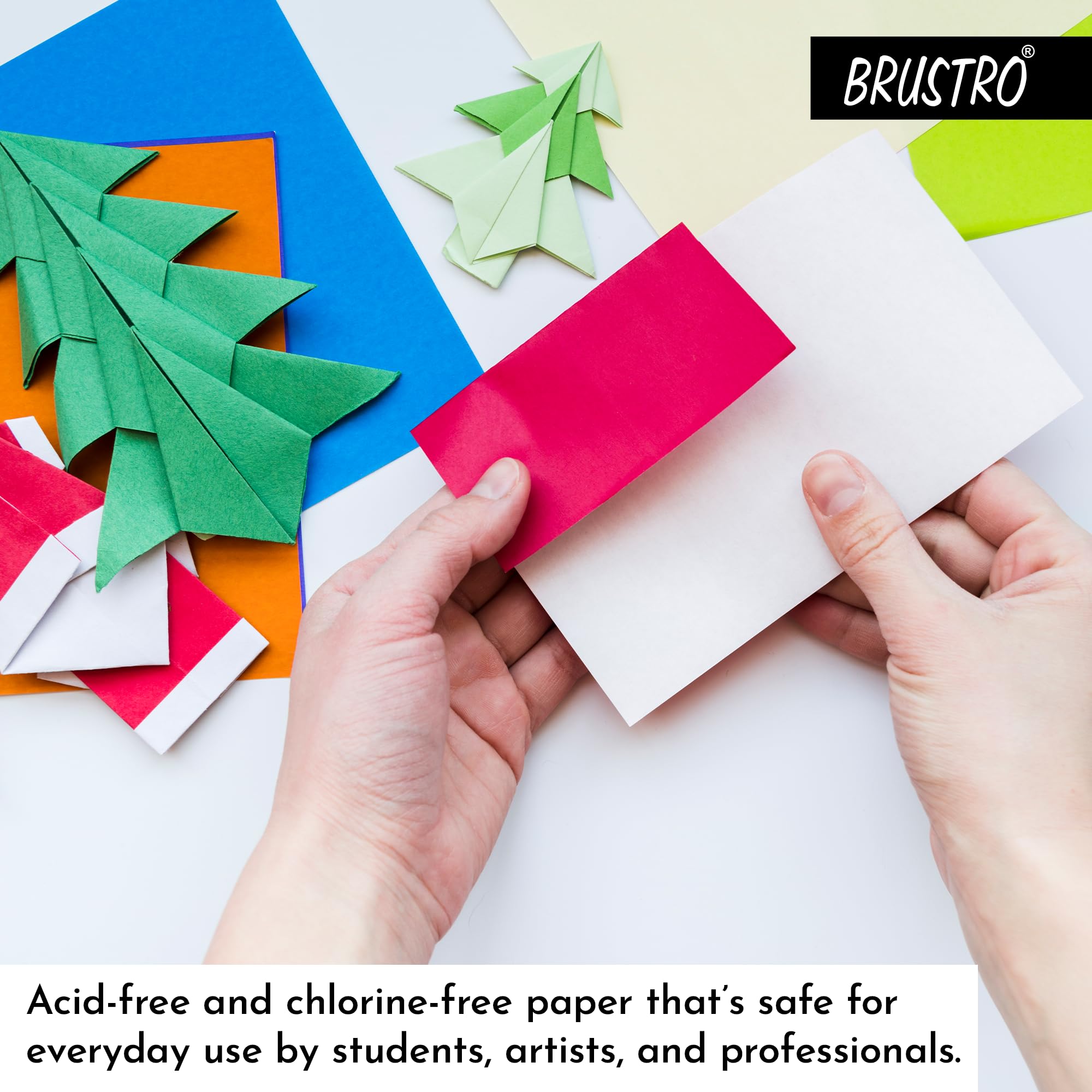 BRUSTRO Copytinta kolorowy papier rzemieślniczy, format A4, 80 g/m², czarny klosz, 60 arkuszy, dwustronnie kolorowy, idealny do origami, scrapbookingu, tworzenia kart, sztuki DIY i rzemiosła.