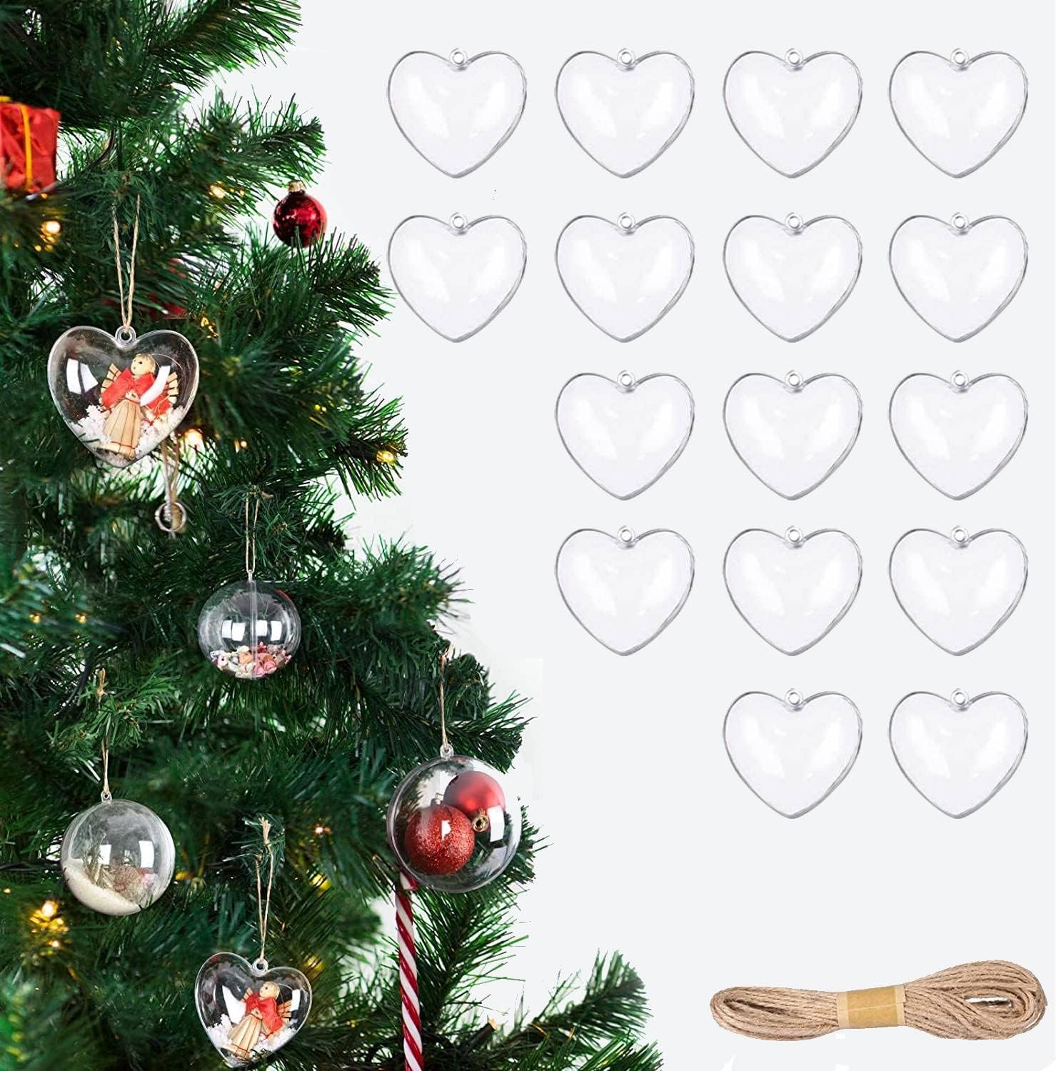 Boules De Noël Acrylique Transparentes 8 Cm - Lot De 6 - Remplissables - HERZWILD
