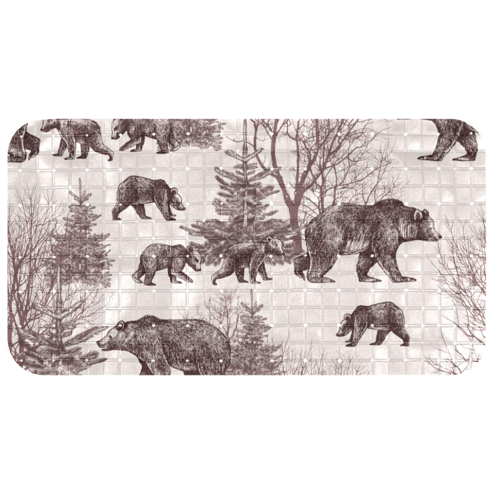 Baignoire glissante ? Tapis de bain bébé PVC ours 37 x 68 cm antidérapant