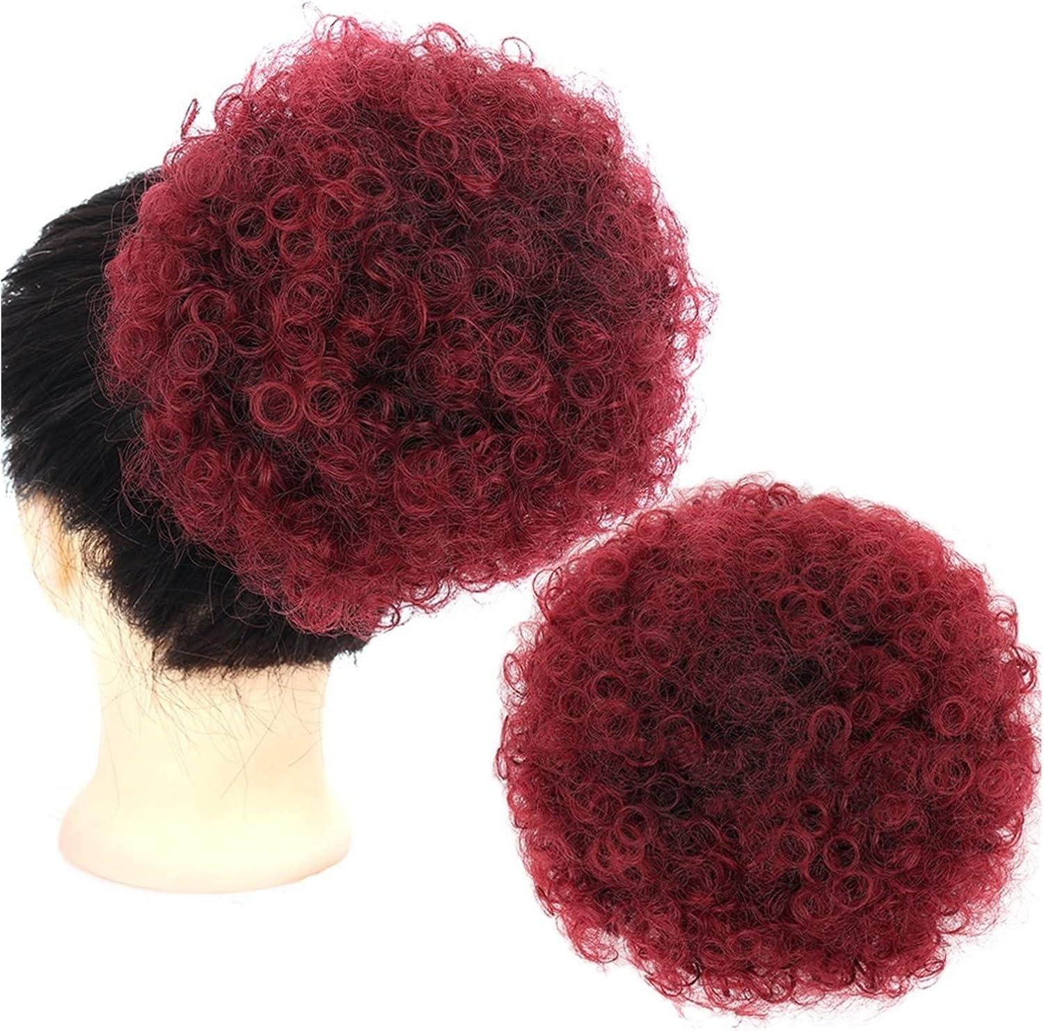 Bun Hair Piece Afro Puff Drawstring Ponytail Synthetic