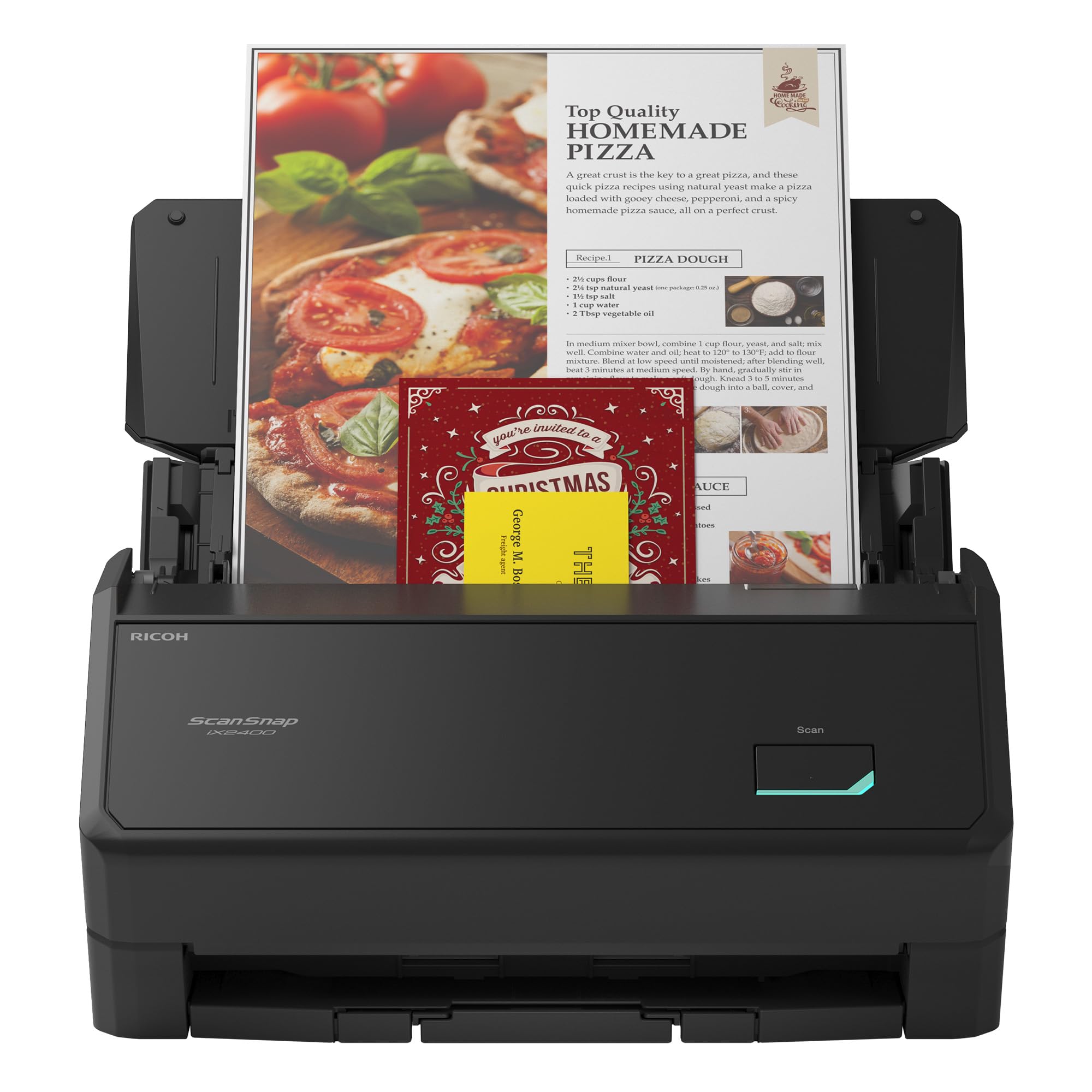 Ricoh ScanSnap iX2400 Dokumentenscanner A4 Duplex Touch-Screen USB3.2 Desktop-Scanner (45 S/min / 90 B/min) mit ADF Schwarz