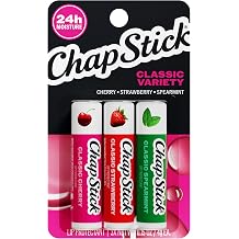 ChapStick Lip Care Set, Classic Collection 3-Pack &ndash; Spearmint, Cherry, and Strawberry Lip Balm, 0.15 Oz Ea