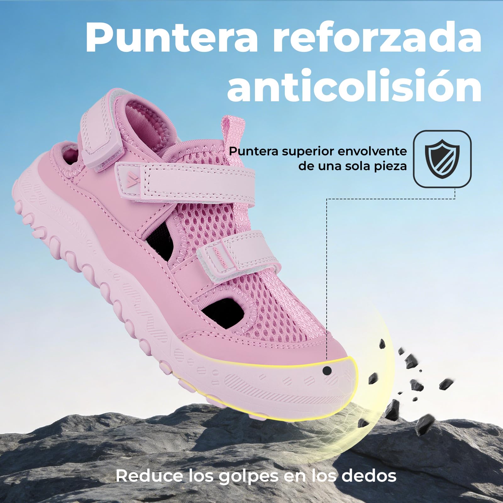 Mishansha Sandalias Niño Niña Trekking con Puntera Cerrada, Transpirables y Antideslizantes, Tallas 24-38