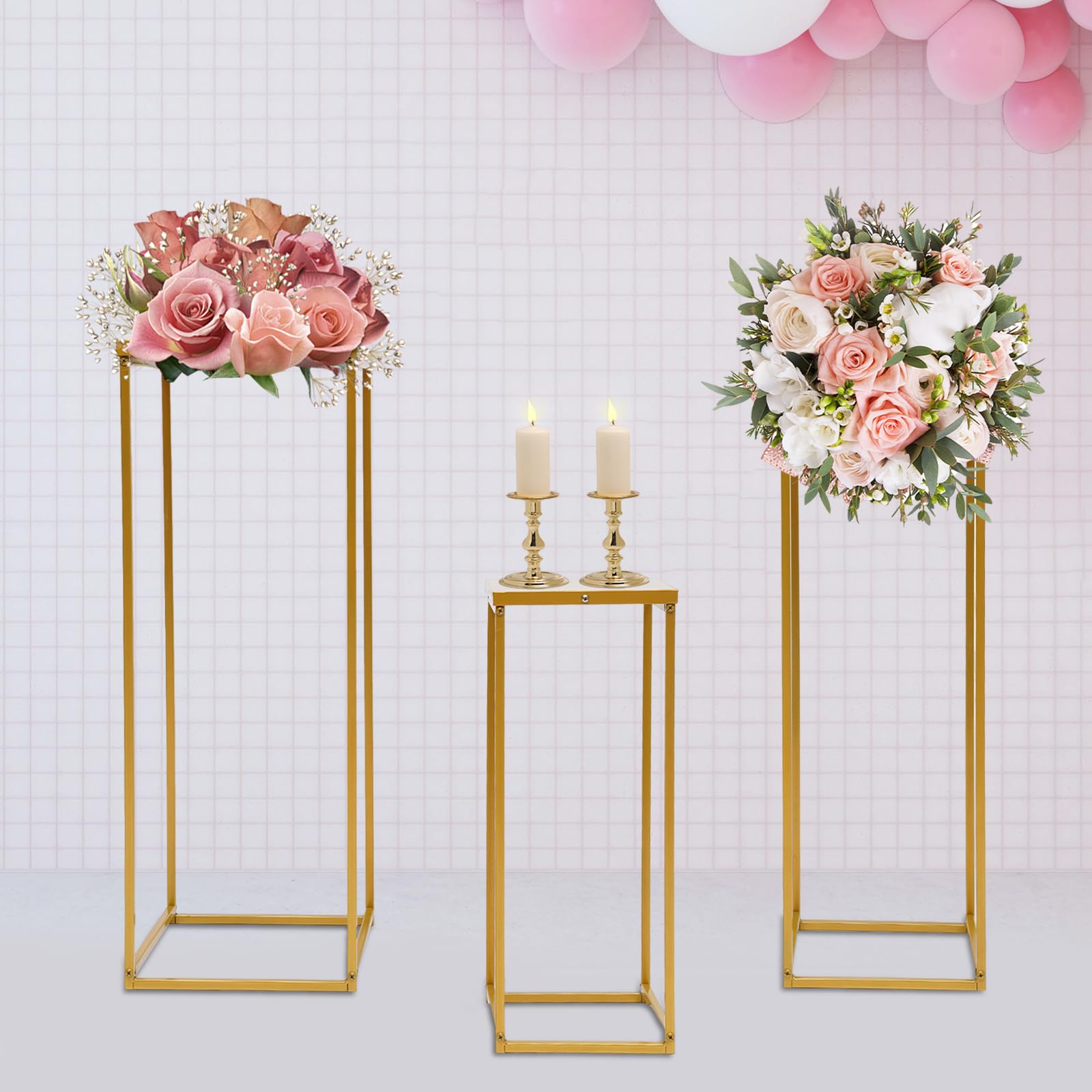 Amazon.com: Gdrasuya10 3PCS Pedestal Stand for Parties,19+23+27in