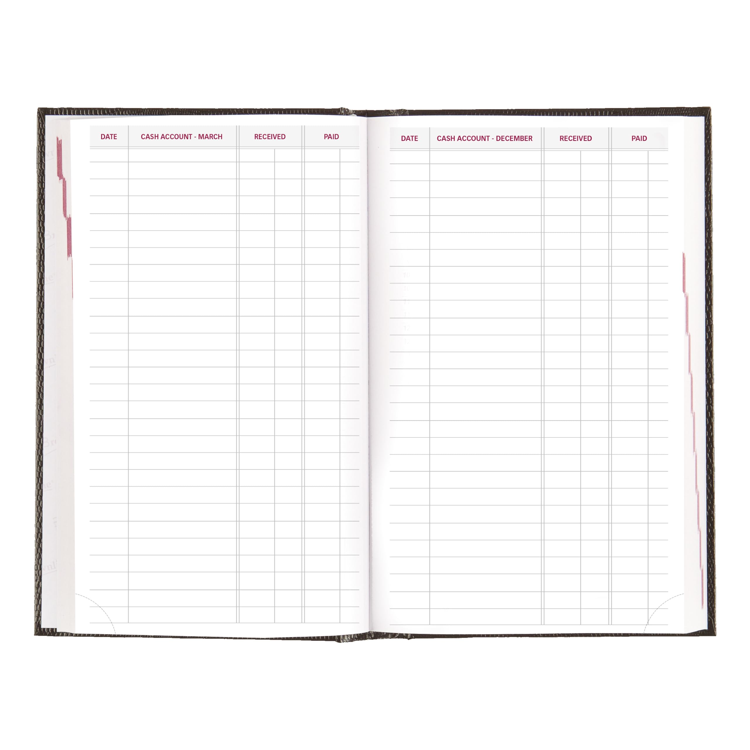 Brownline® - Agenda giornaliera/mensile tradizionale 2027, 12 mesi, da dicembre a gennaio, rilegatura a doppio filo, 20,3 x 12,7 cm, nero (CB634.BLK)