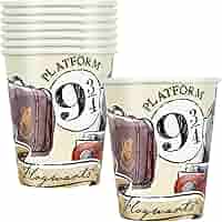 Bicchieri Di Carta Harry Potter - Confezione Da 8, 266ml, Tema Piattaforma 9 E 3/4
