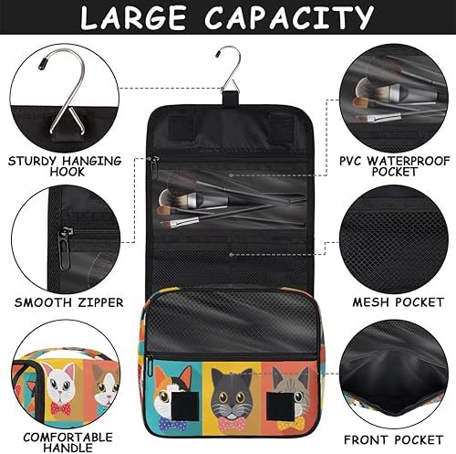 Miniatura 6 de Neceser colgante de viaje para mujeres y hombres, ancla de perro oceánico, timón, bolsa de cosméticos, organizador de maquillaje impermeable para