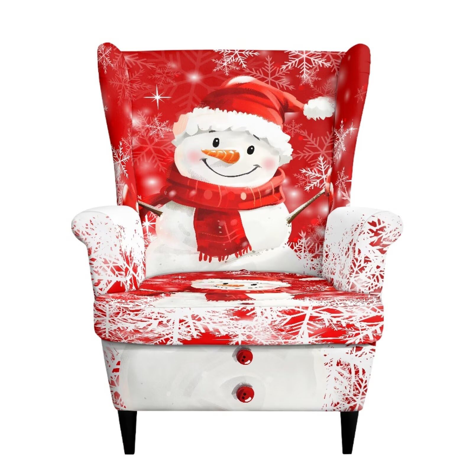 Biyejit Funda para silla de salón o dormitorio, diseño de muñeco de nieve
