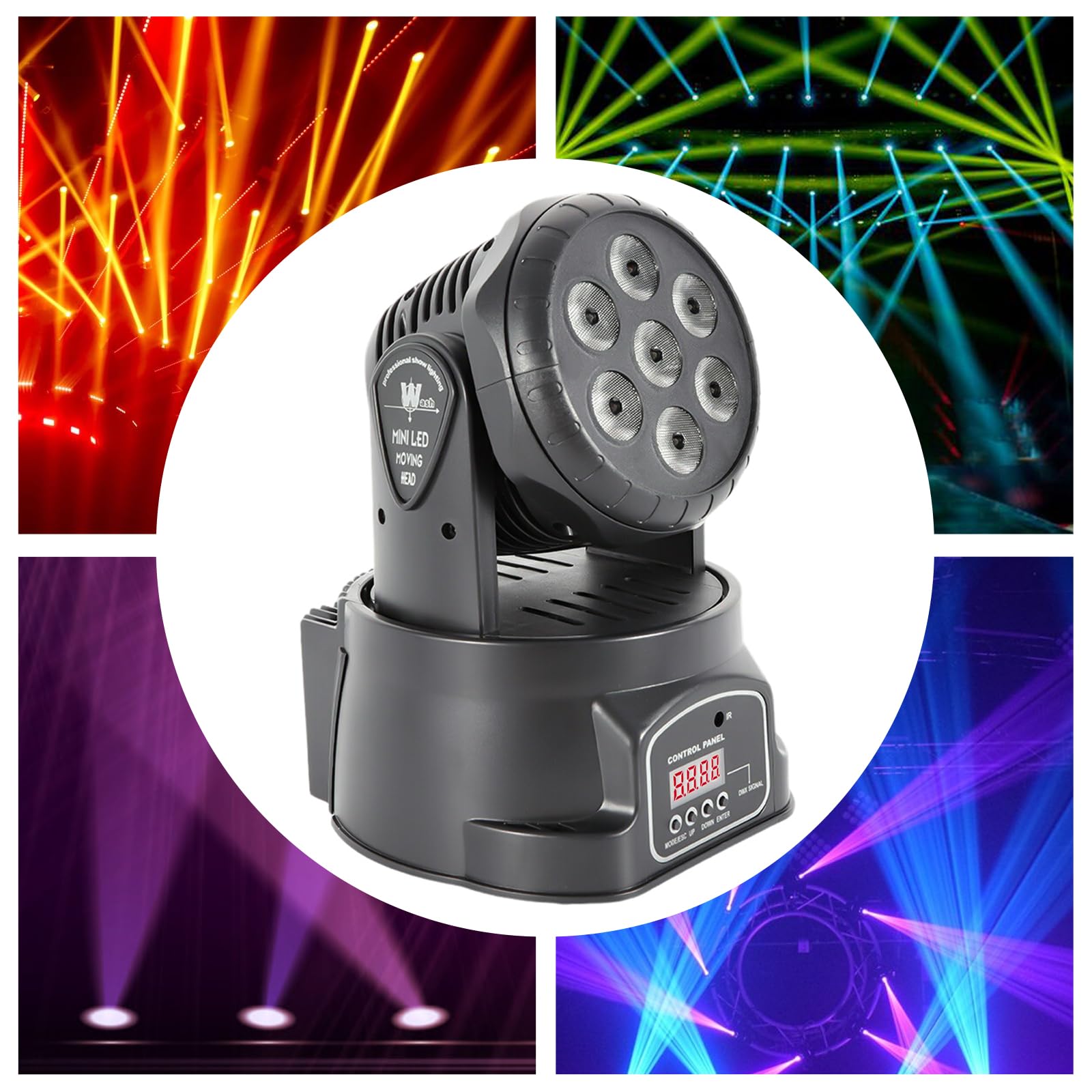 Lilyeriy Moving Head - Lampe disco LED RGBW - Éclairage de scène DJ