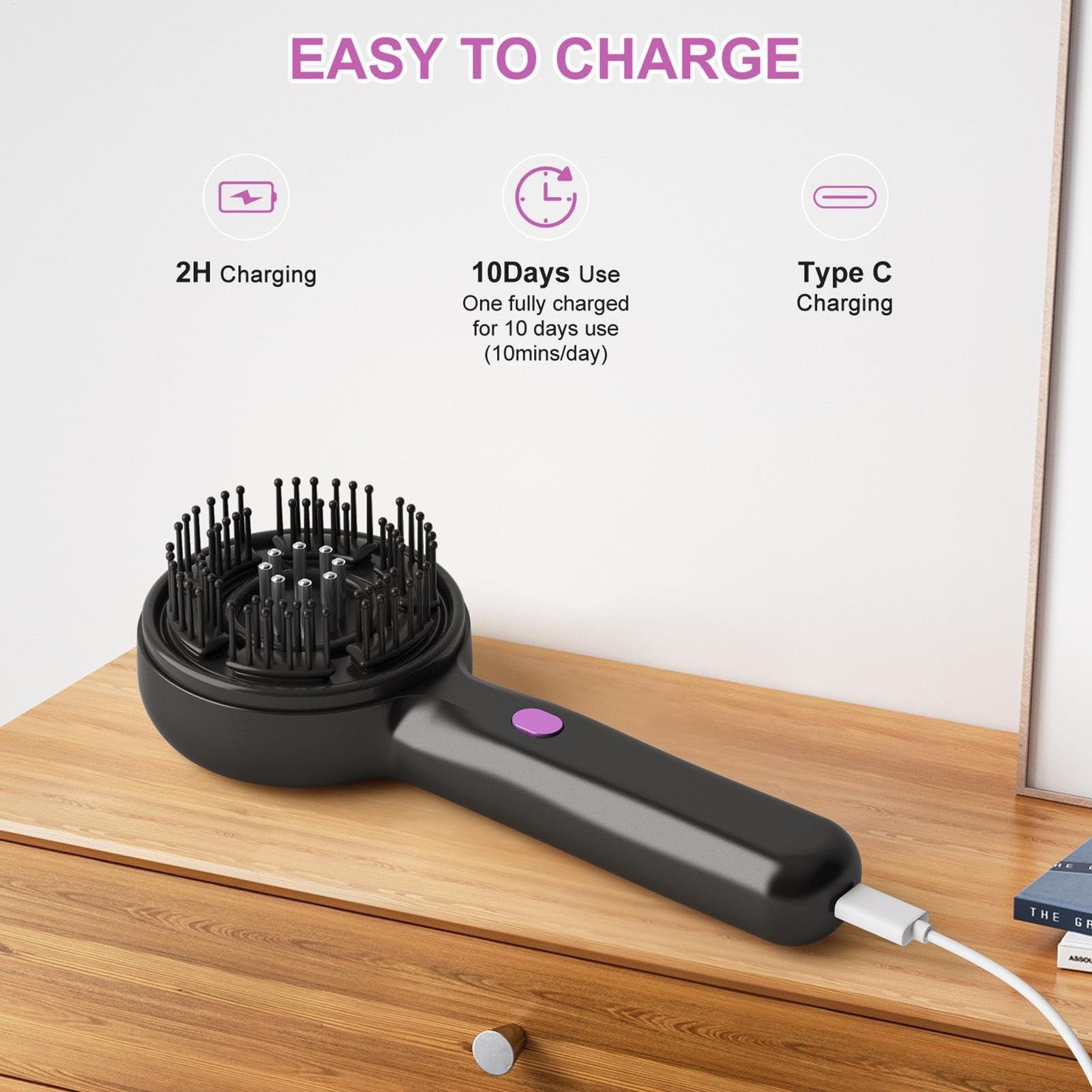 Massaggiatore Elettrico per Capelli Pettine Massaggio CuoioCapelluto