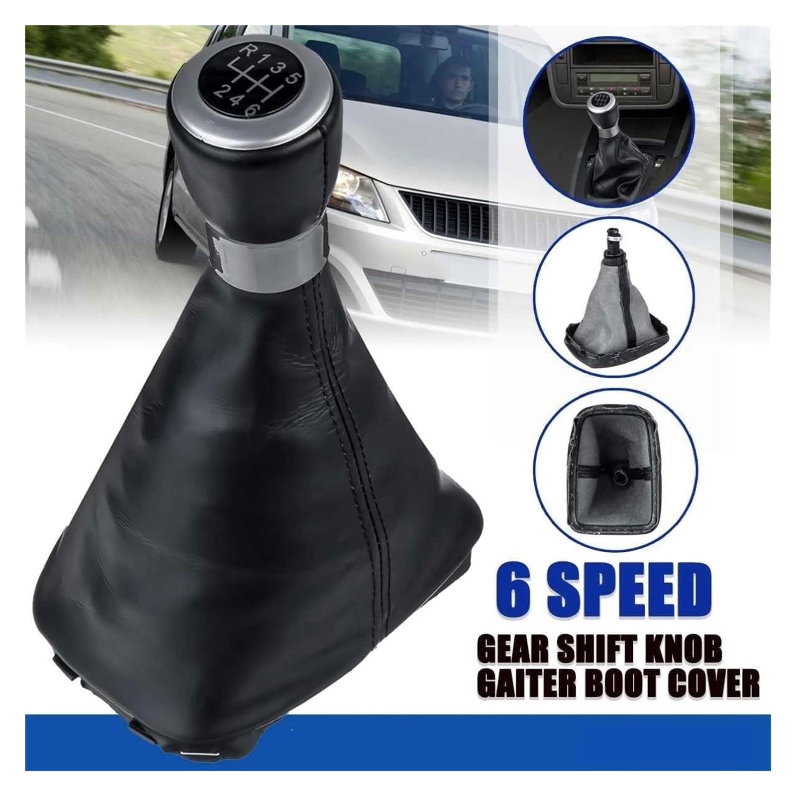 Per Seat Per Alhambra 2000-2004 2005 2006 2007 2008 2009 2010 6 Velocità Manuale Pomello Cambio Ghetta Boot Copertura Leva Cambio Pomelli Leva Cambio Per Auto