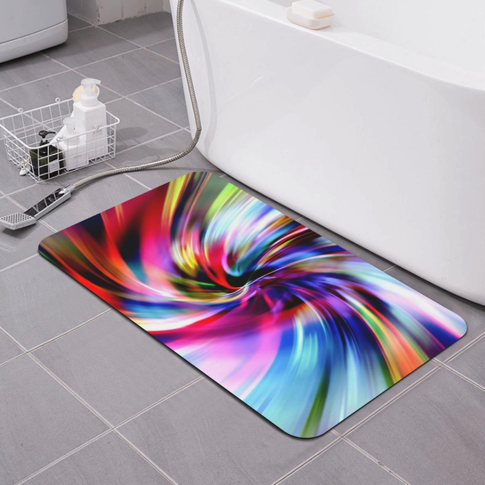 Tapis de bain super absorbant 80x50 cm, revêtement diatomée lavable et sol antidérapant