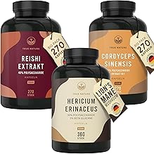 Vitalpilz Power Bundle - Lions Mane (Hericium), Cordyceps, Reishi Capsules, Pack of 3