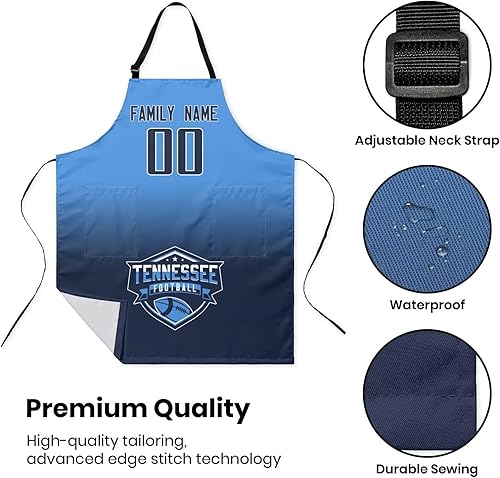 Miniatura 7 de Delantal personalizado con nombres y números personalizados, regalo para mamá y esposa, fanáticos, mujeres, cocina de cocina