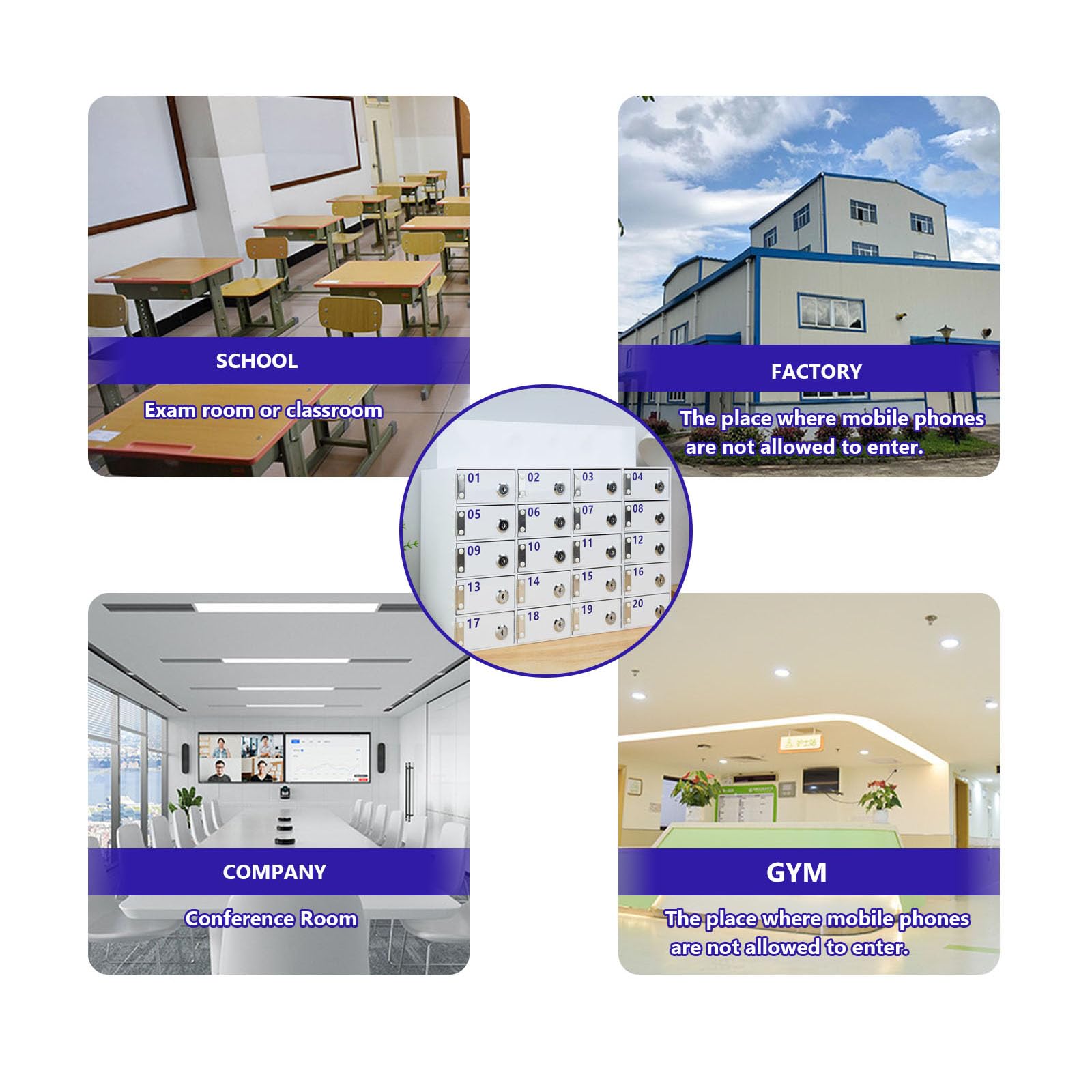 Handy-Schließfach mit Schlössern und Briefschlitz, Mini-Aufbewahrungsschrank für Klassenzimmer, Büro, Fabrik, Labor, 20 Fächer, Handy-Schließfächer, Schlüssel im Lieferum,20-grids