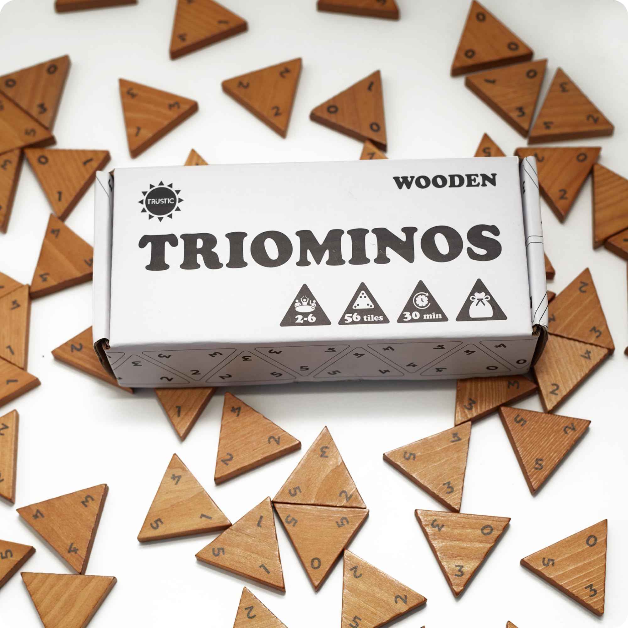 Trustic Triominos - Strategy and Puzzle Board Game, Wooden