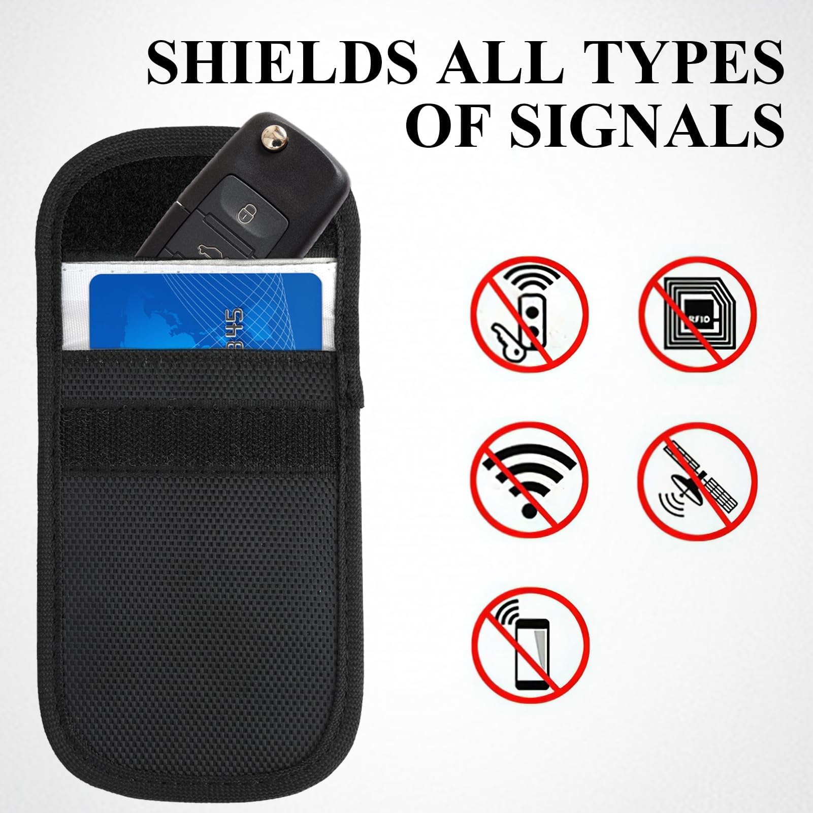 2 Pochettes Faraday Pour Clés Voiture - Anti-piratage Keyless - Protection RFID