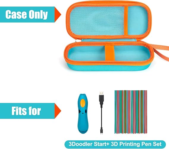 Case for 3Doodler Start+ Essentials 2024, 3D Pen Set for Boys and Girls, Art Activity Set Storage Organizer, Educational STEM Toy Holder, Filament Refill, Doodle Pad and Cable Case Only