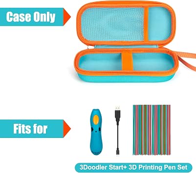 Case for 3Doodler Start+ Essentials 2024, 3D Pen Set for Boys and Girls, Art Activity Set Storage Organizer, Educational STEM Toy Holder, Filament Refill, Doodle Pad and Cable Case Only