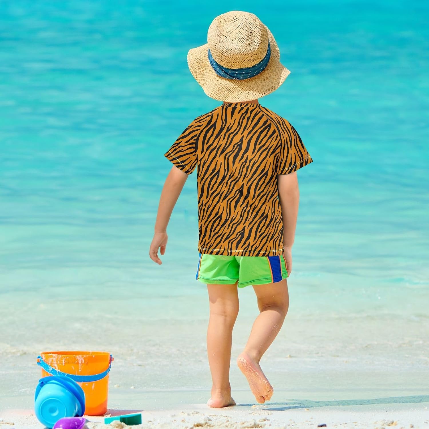 CaTaKu Boys Rash Guard Swim Shirts Quick Dry Short Sleeve UPF 50+ Toddler Rashguard Swimsuit 3-12T