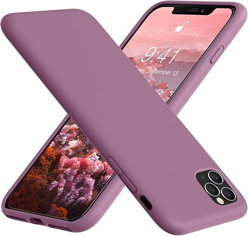 Vooii Funda para iPhone 11 Pro Max, silicona líquida suave, goma delgada, cuerpo completo, funda protectora para iPhone 11 Pro Max (con forro de