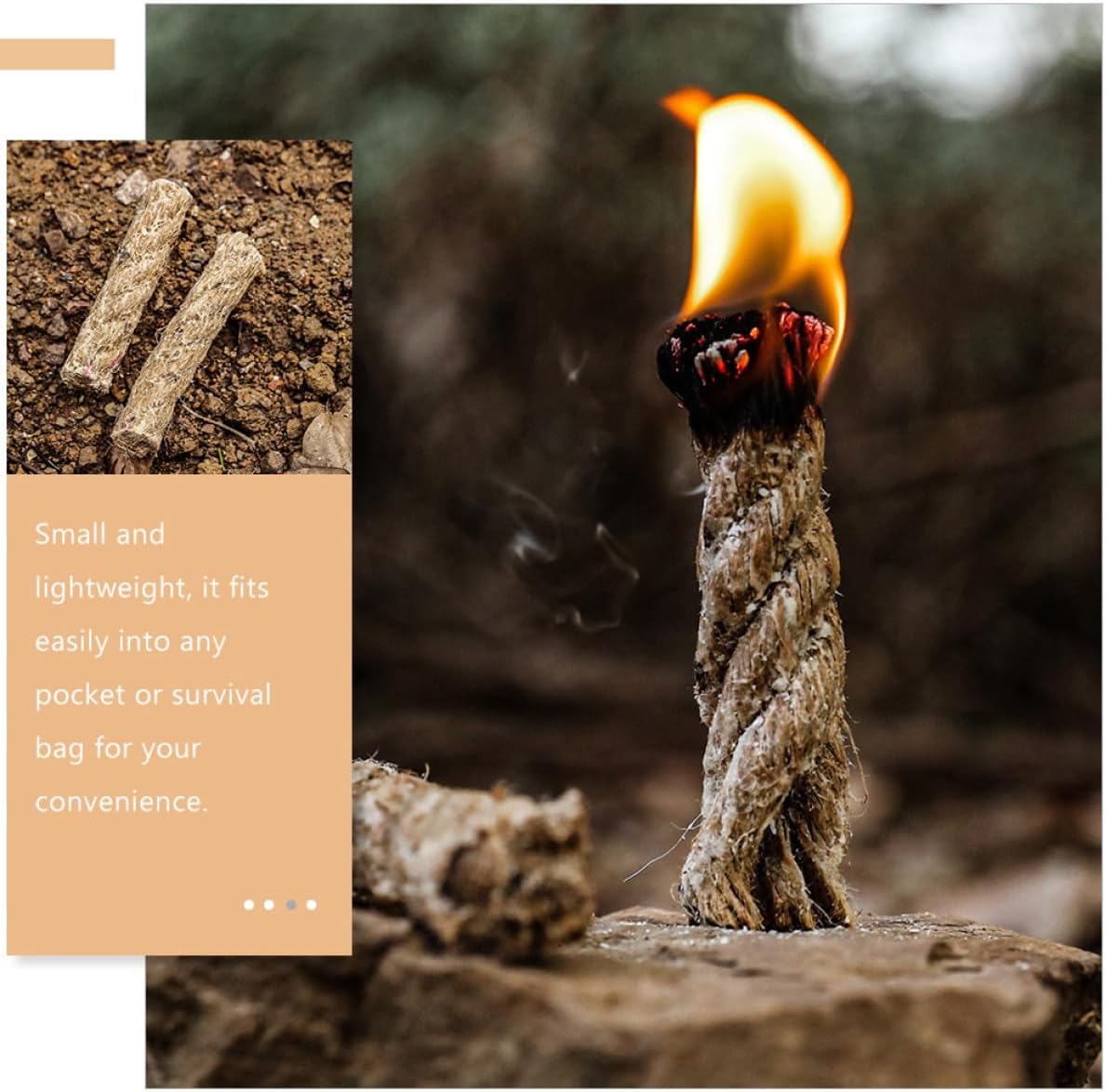 4pcs Camping Fire Starter Rope Waxed Hemp Fire Lighter Cord for Outdoor Survival Emergency for Hiking BBQ