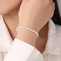 Vista 39 de Delicadas pulseras de oro para mujer, chapado en oro 18, ajustable, mal de ojo, mariposa, cuentas, perla, corazón, turquesa, hecha a mano para mujer