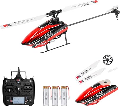 CKYSCHN WLtoys K110S XK RC Helicopter Brushless 6CH, 2.4G Remote Control Helicopter for Adults - 3D Inverted Flight Helicopter, Fast RC Aircraft 3 Batteries