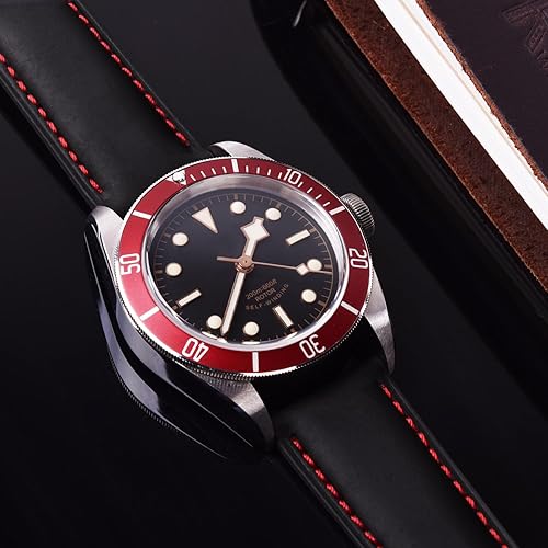 Miniatura 2 de Ritche - Correas de cuero para reloj, unisex, de liberación rápida, 0.7, 0.78, 0.83, 0.87, 0.91, 0.94 pulgadas, de cuero flor, regalo de San