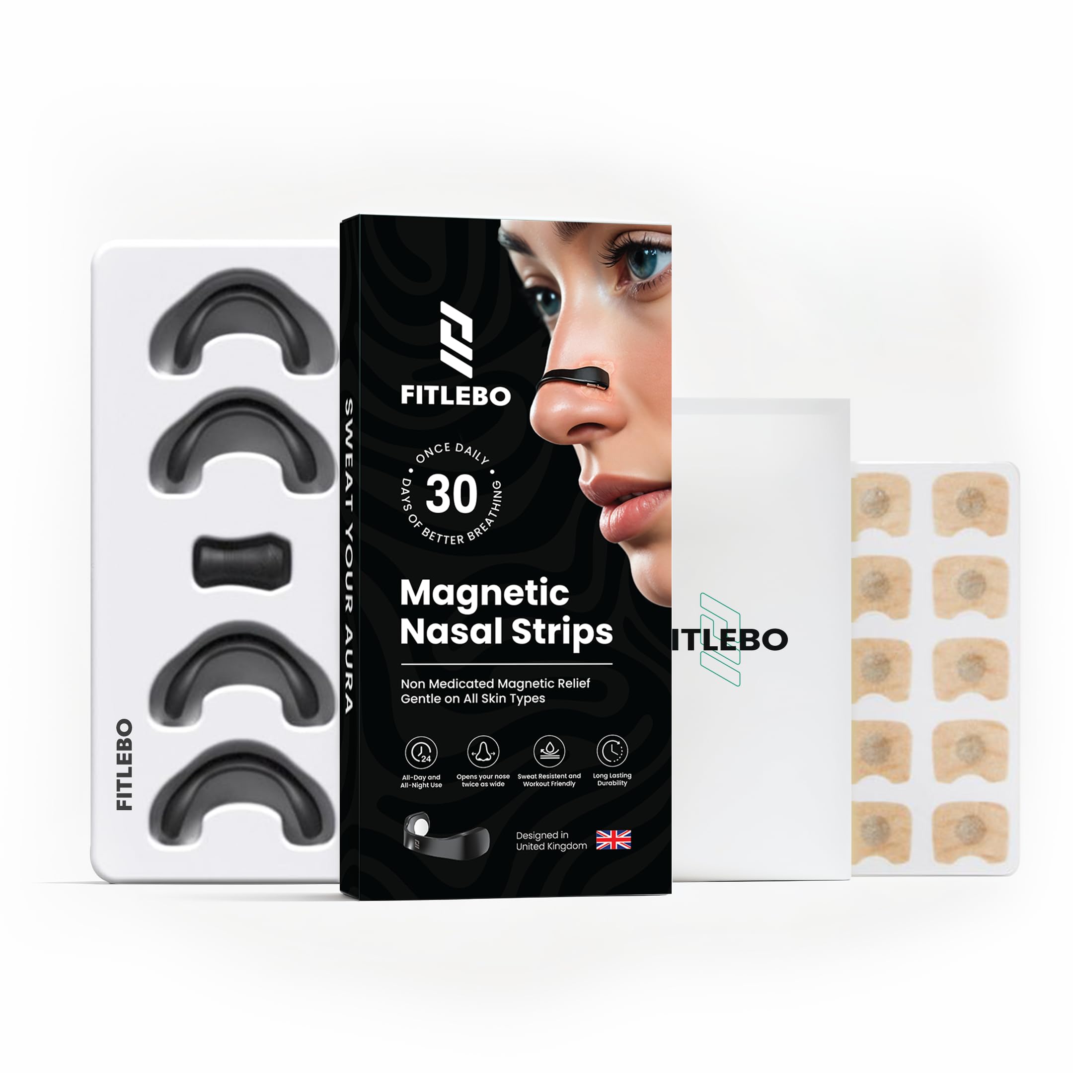 Magnetic Nasal Strips with Flexible Design | Comfortable Nose Strips for Daily Wear & Rest Time | Secure Adhesion | Three Packs 10 Stripes Each-image-25