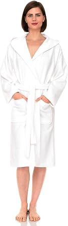 TowelSelections Womens Hooded Robe Cotton Soft Towel Bathrobe Terry Cloth Shower Bath Robes for Women XS to 3X