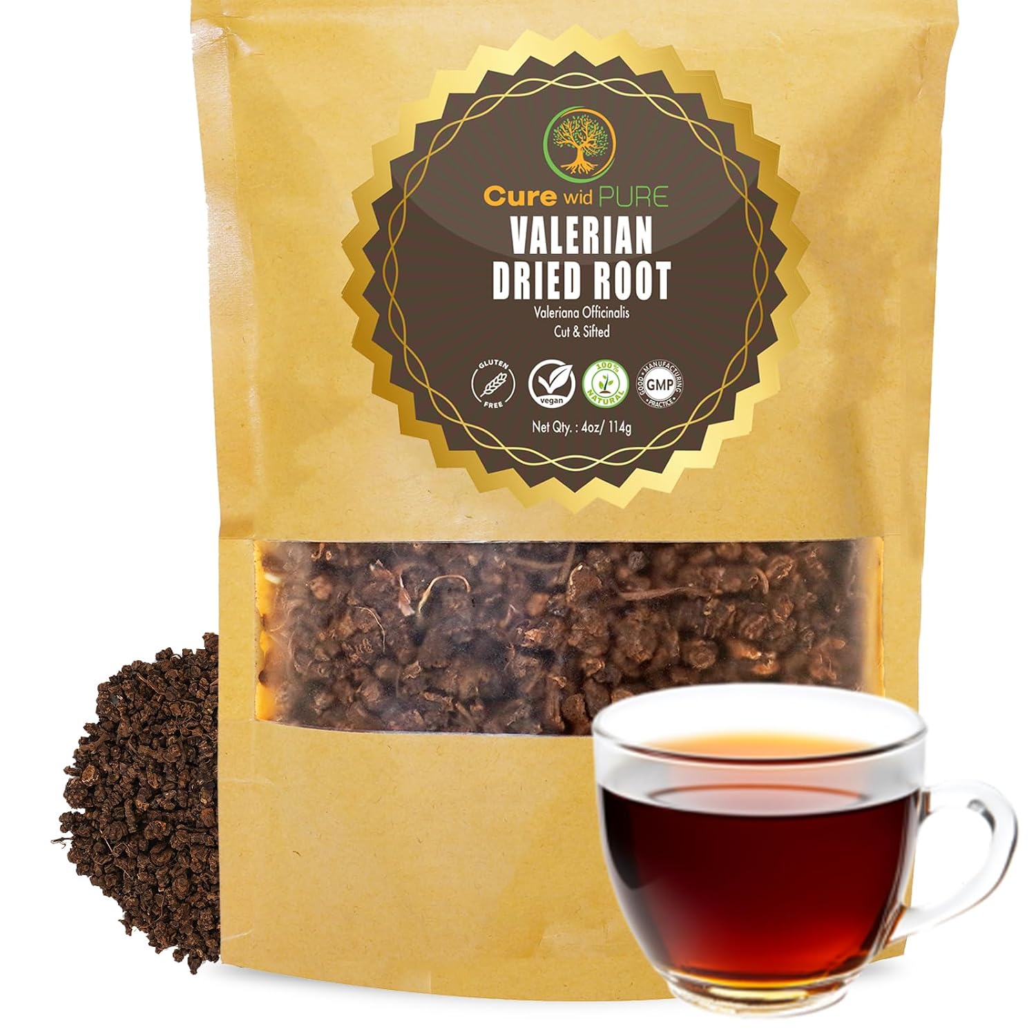 Cure Wid Pure Organic Valerian Root for Sleep 16oz - Cut & Sifted Loose Tea | Non-Irradiated Valerian Root Tea for Sleep Support,Relaxation & Bedtime Use in Resealable... - Image 10